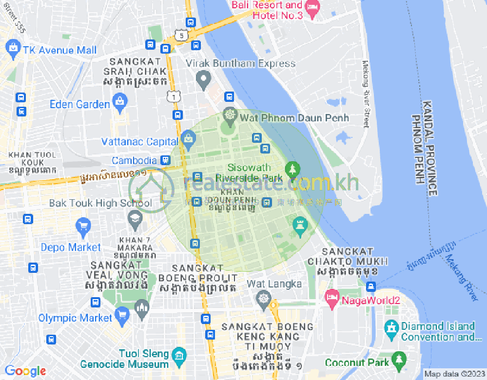 チャクトムク, ドーンペン, プノンペンの地図
