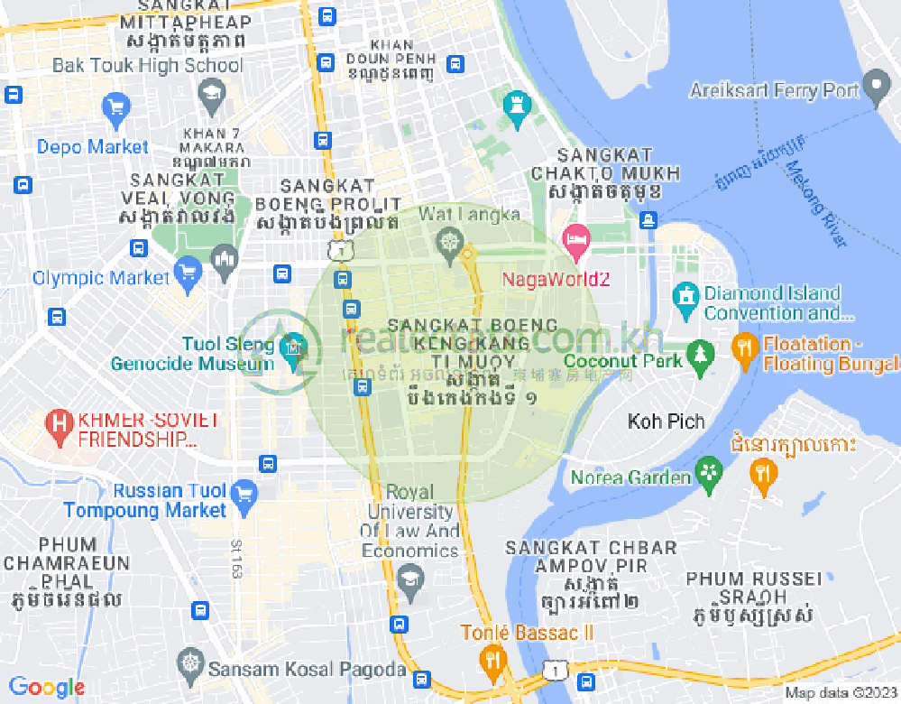 Map of BKK 1, Boeng Keng Kang, Phnom Penh