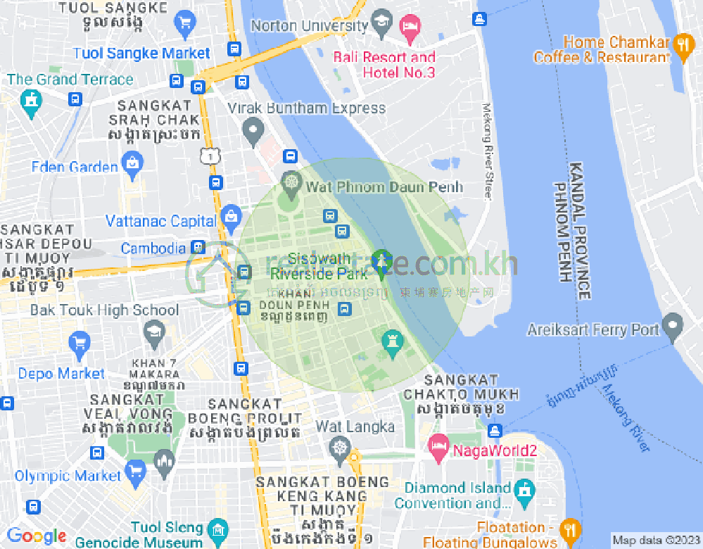 プサーカンダル1, ドーンペン, プノンペンの地図
