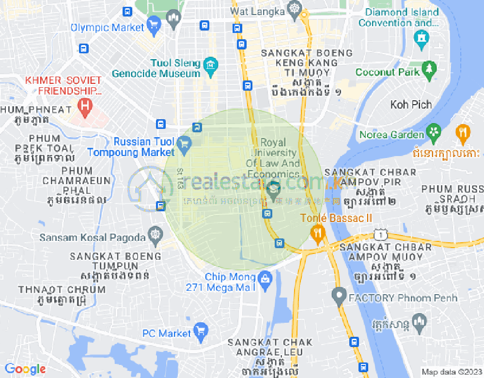 Mapa: Boeung Trabek, Chamkarmon, Phnom Penh