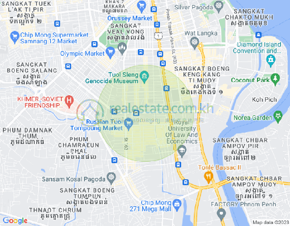 万景岗3分区（BKK3), 波哥堪, 金边地图