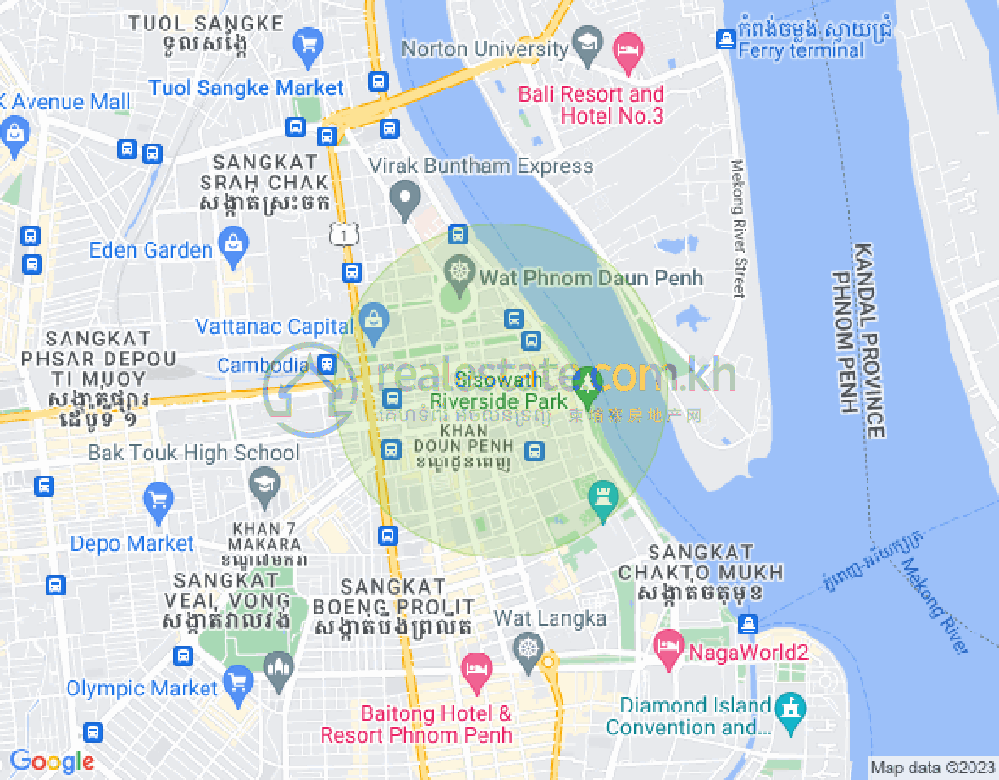 Carte de Phsar Chas, Daun Penh, Phnom Penh