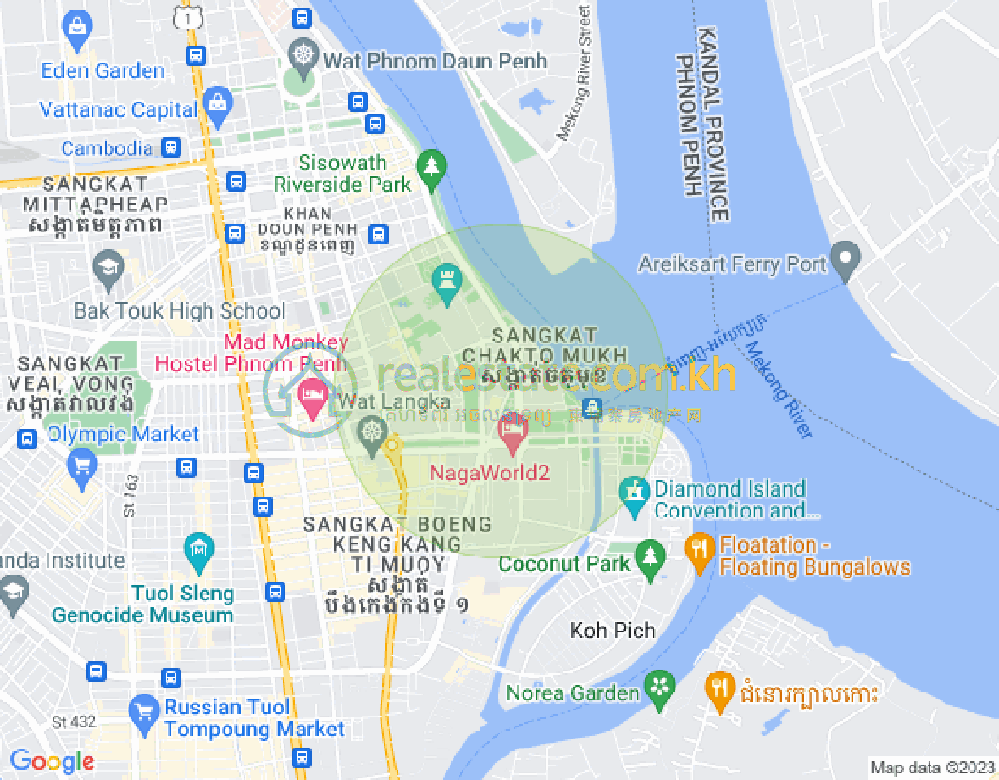 チャクトムク, ドーンペン, プノンペンの地図