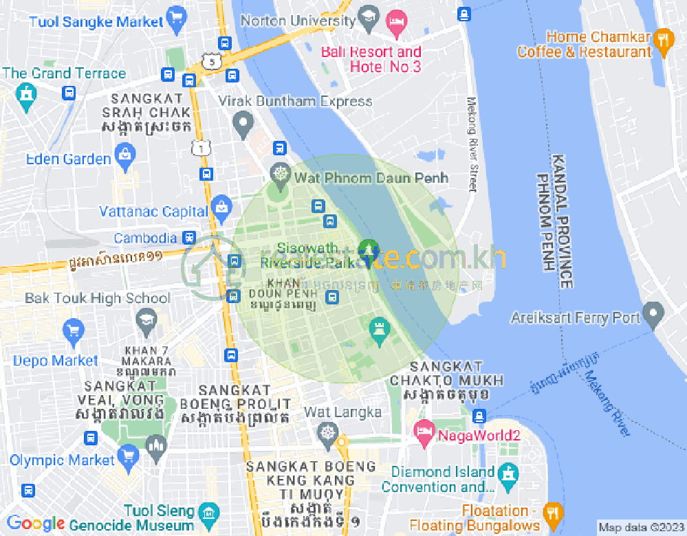 プサーカンダール II, ドーンペン, プノンペンの地図