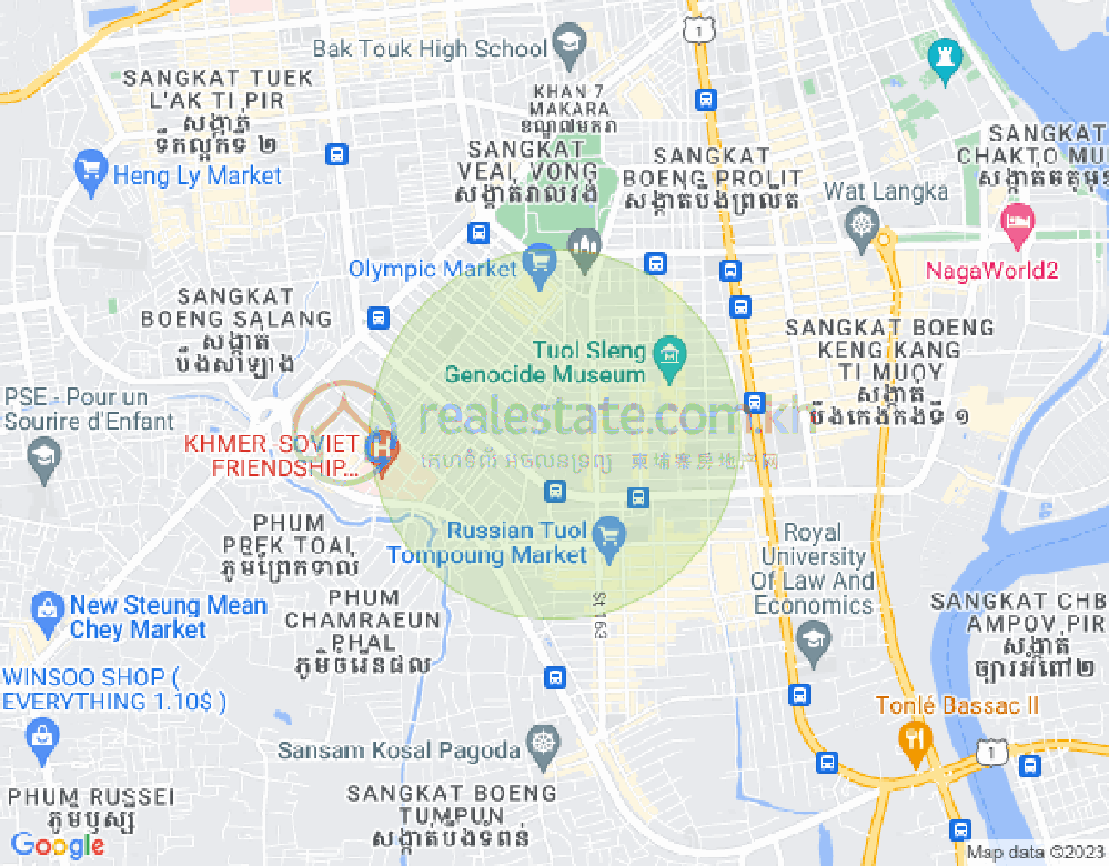 Mapa: BKK 1, Boeng Keng Kang, Phnom Penh