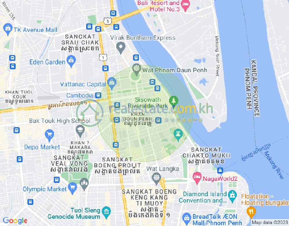 Mapa: Phsar Chas, Daun Penh, Phnom Penh