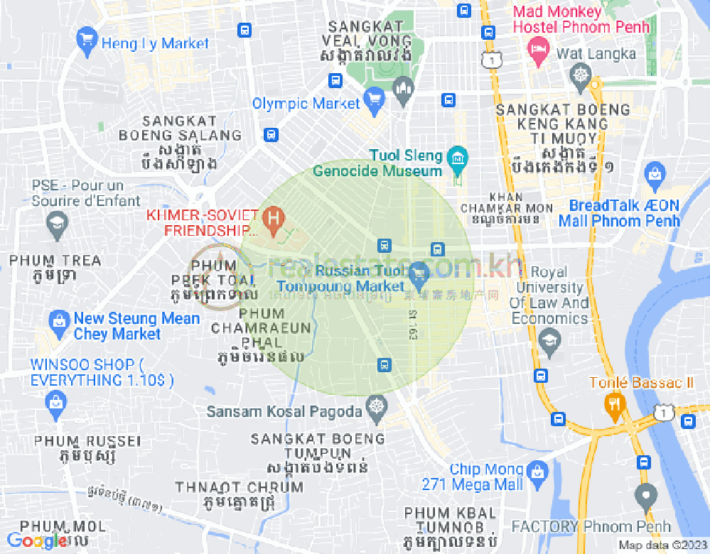 Map of Boeung Trabek, Chamkarmon, Phnom Penh