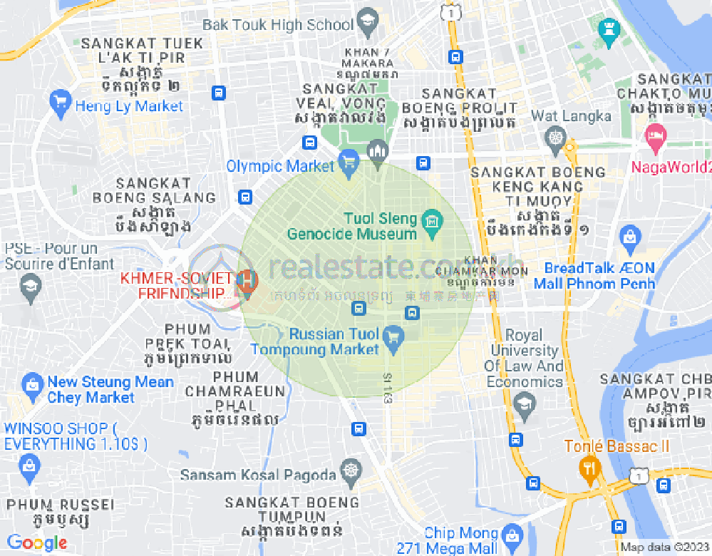 Map of Boeung Trabek, Chamkarmon, Phnom Penh