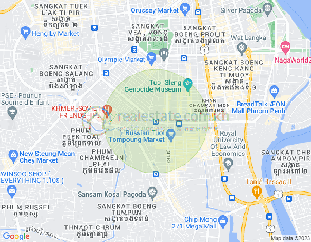 Map of Boeung Kak 1, Toul Kork, Phnom Penh