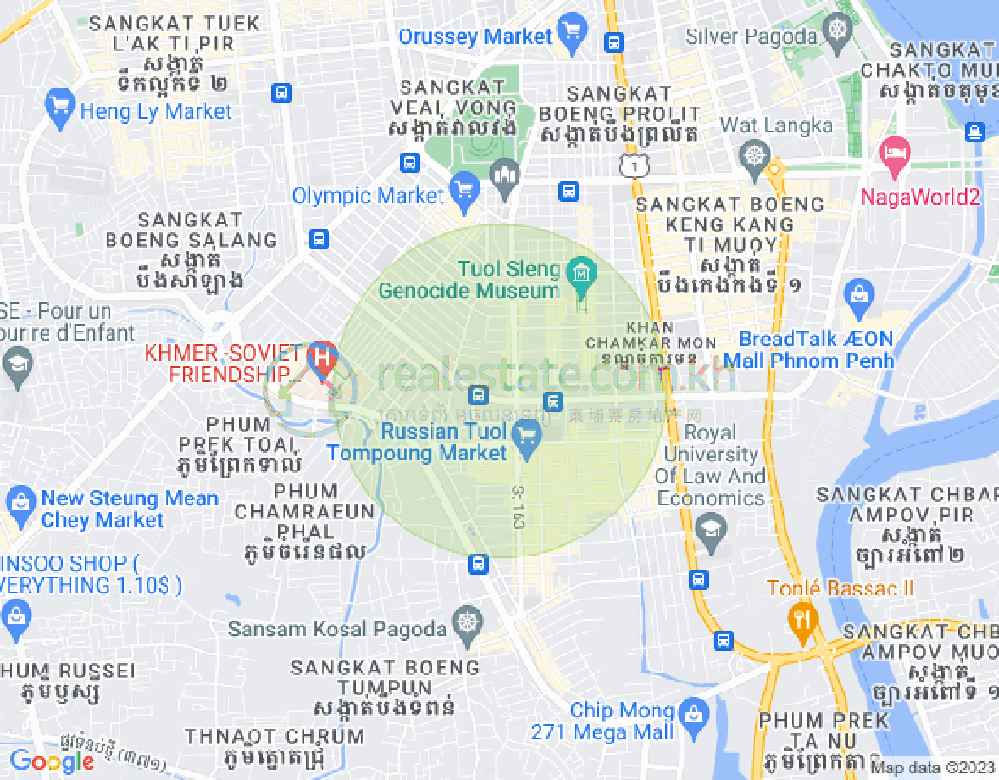แผนที่ บึงกัก 1, ตวลโคก, พนมเปญ
