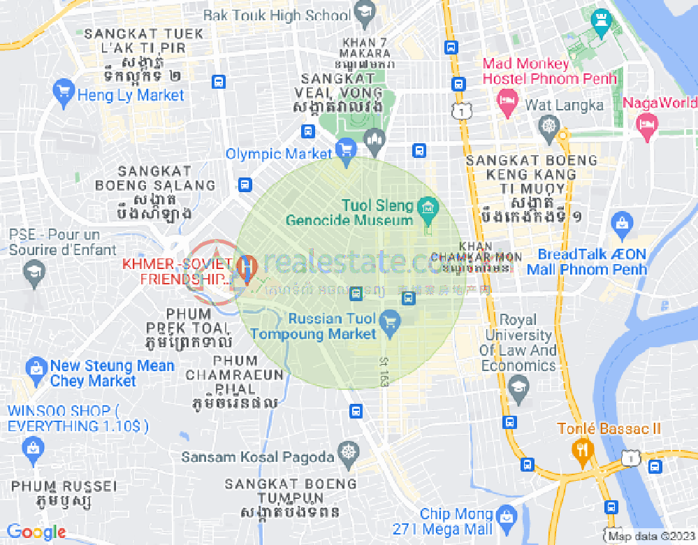 万谷湖1分区, 堆谷区, 金边地图