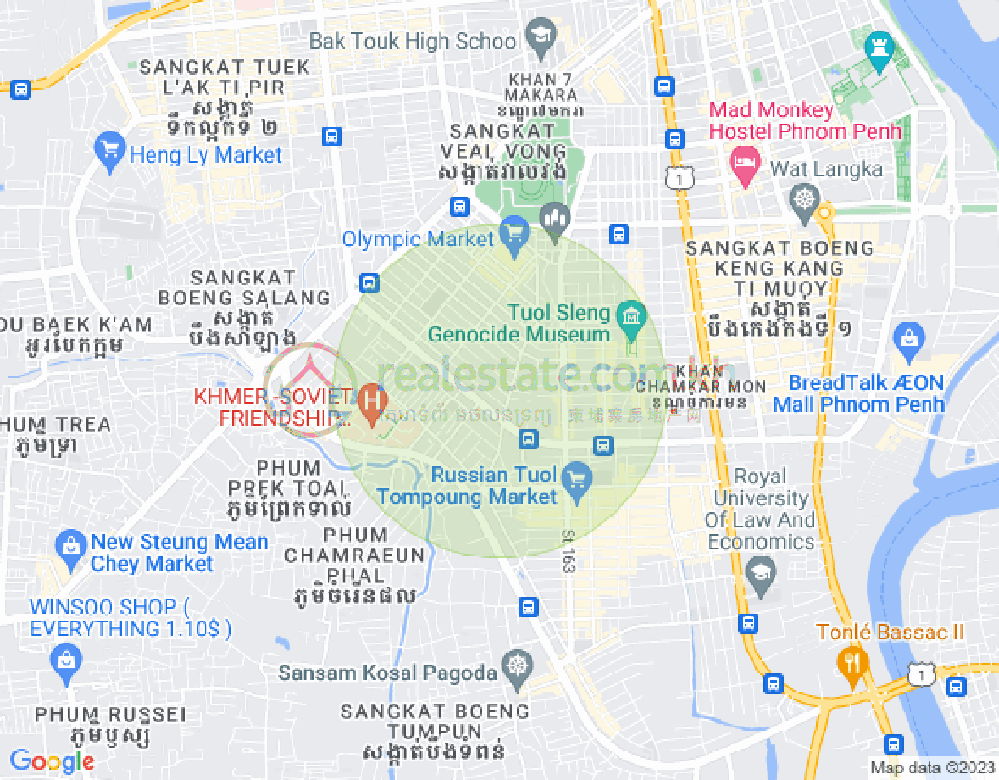 万谷湖1分区, 堆谷区, 金边地图
