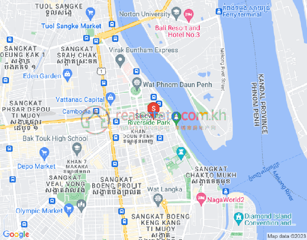 ワットプノン, ドーンペン, プノンペンの地図