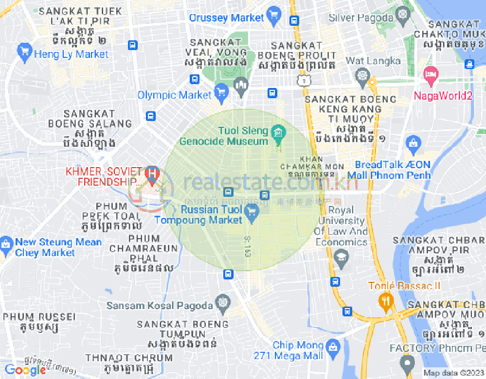 백색하구역, 짬까몬, 프놈펜 지도