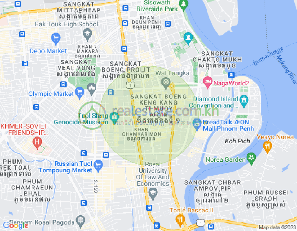Map of BKK 1, Boeng Keng Kang, Phnom Penh