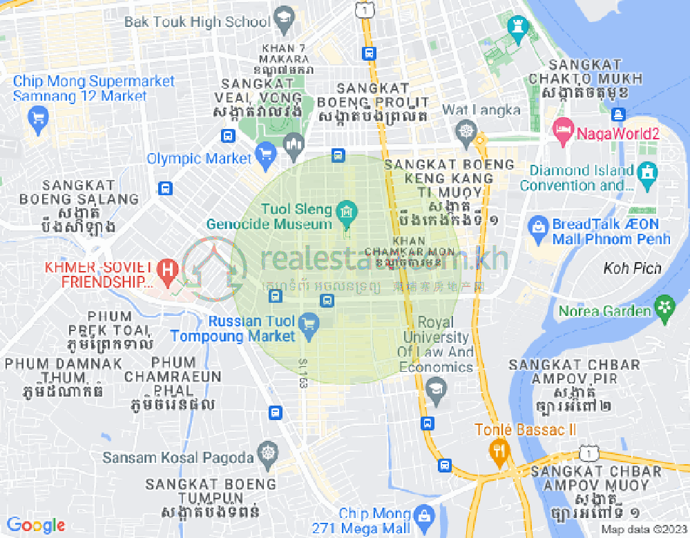 万景岗3分区（BKK3), 波哥堪, 金边地图