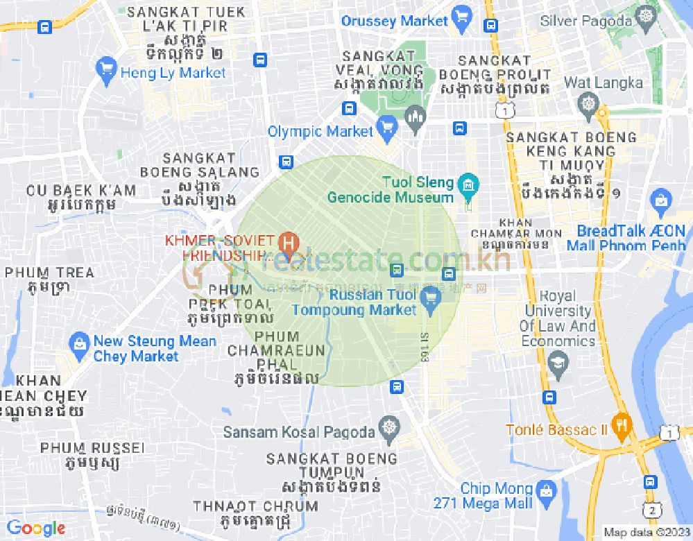 Mapa: BKK 3, Boeng Keng Kang, Phnom Penh