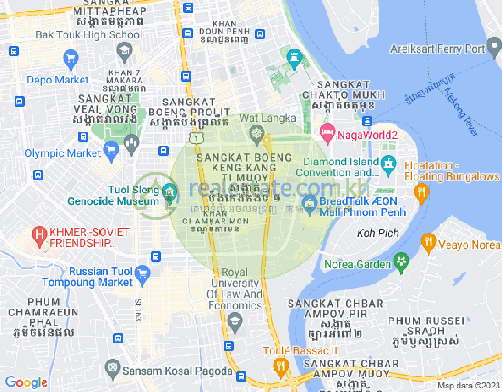 Map of BKK 1, Boeng Keng Kang, Phnom Penh
