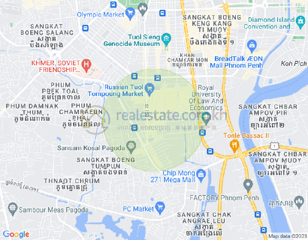 Map of Toul Tum Poung 2, Chamkarmon, Phnom Penh