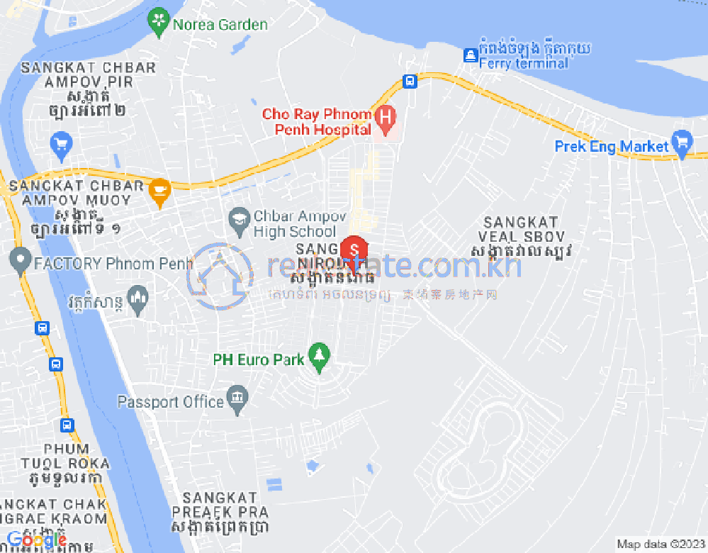 ニロート, チバーアンポウ, プノンペンの地図
