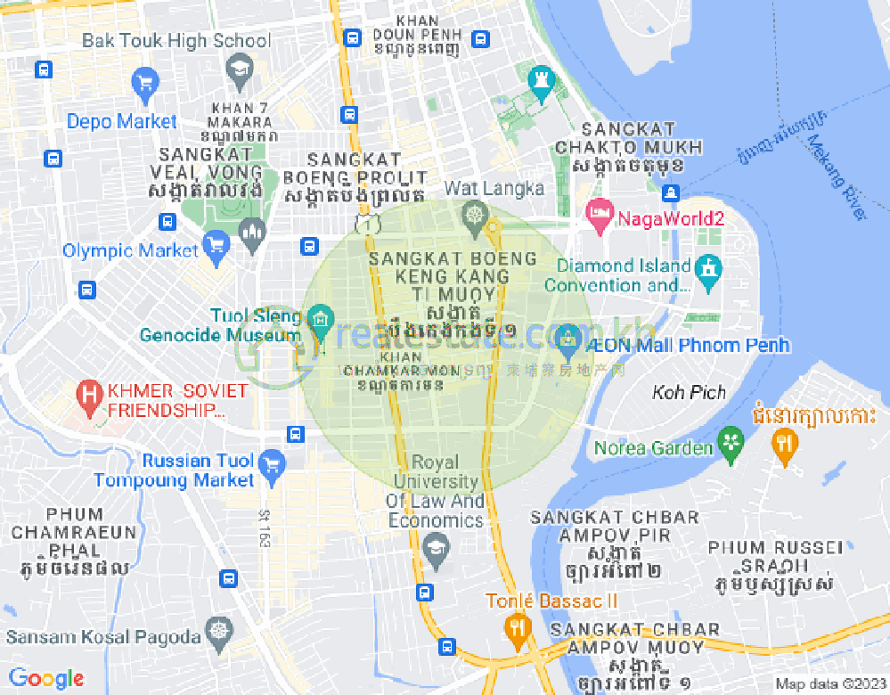 Carte de BKK 1, Boeng Keng Kang, Phnom Penh