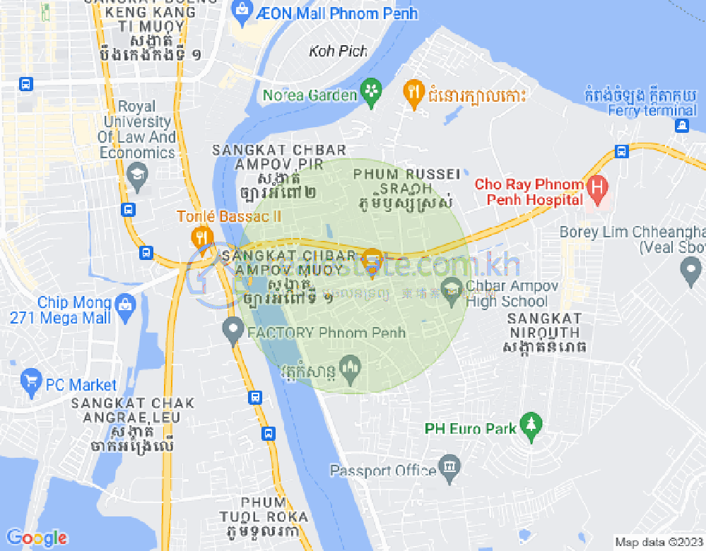 Map of Preaek Pra, Chbar Ampov, Phnom Penh