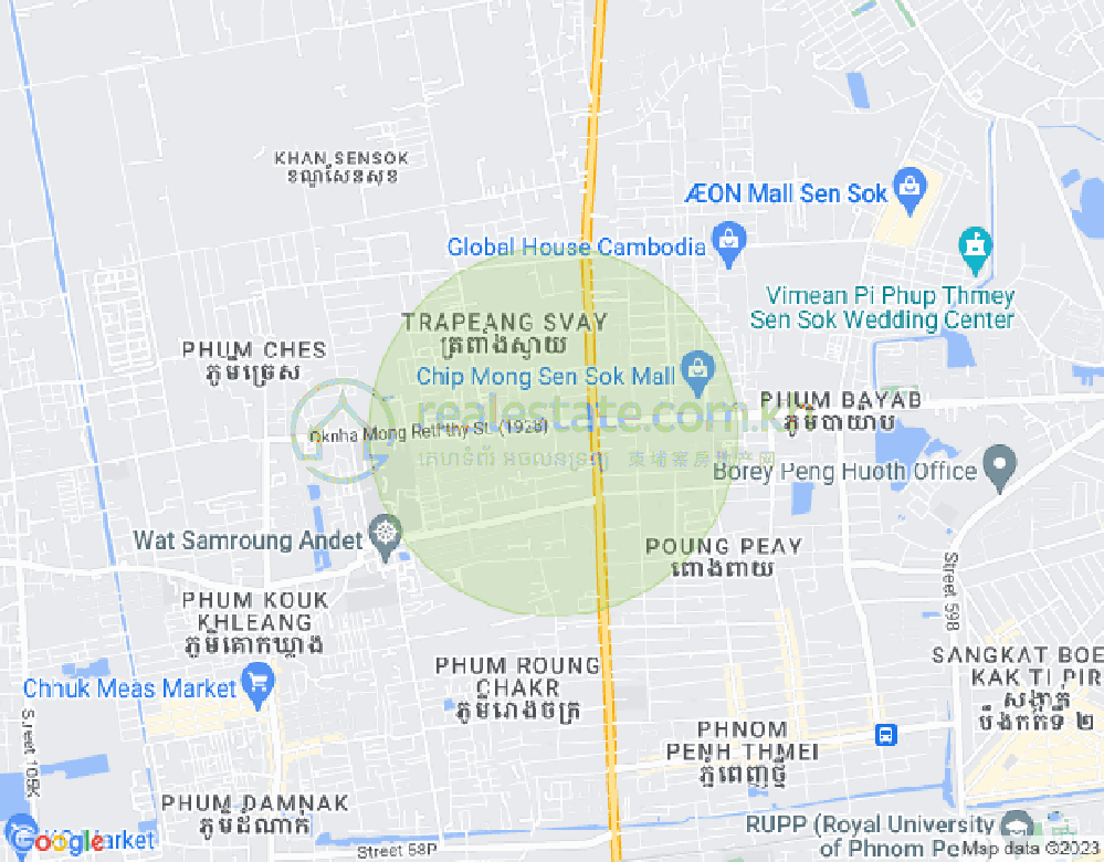 Mapa: Phnom Penh Thmey, Sen Sok, Phnom Penh