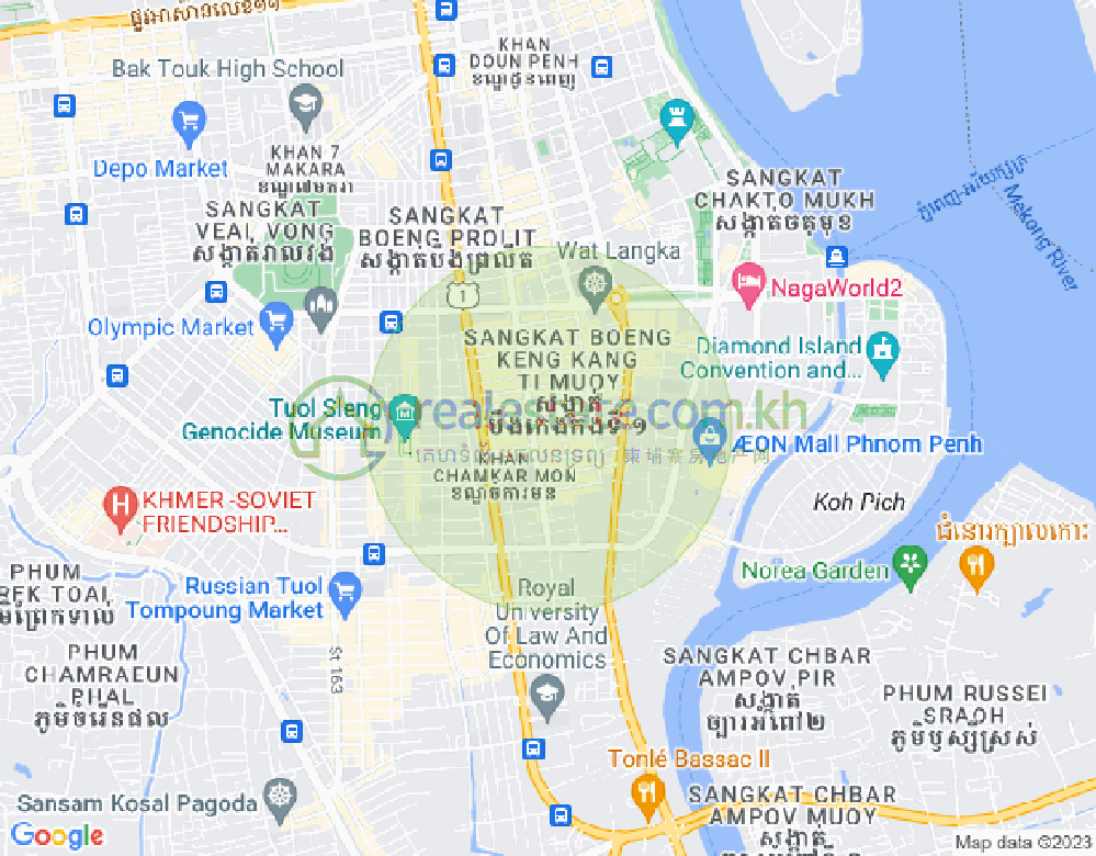 Map of BKK 1, Boeng Keng Kang, Phnom Penh