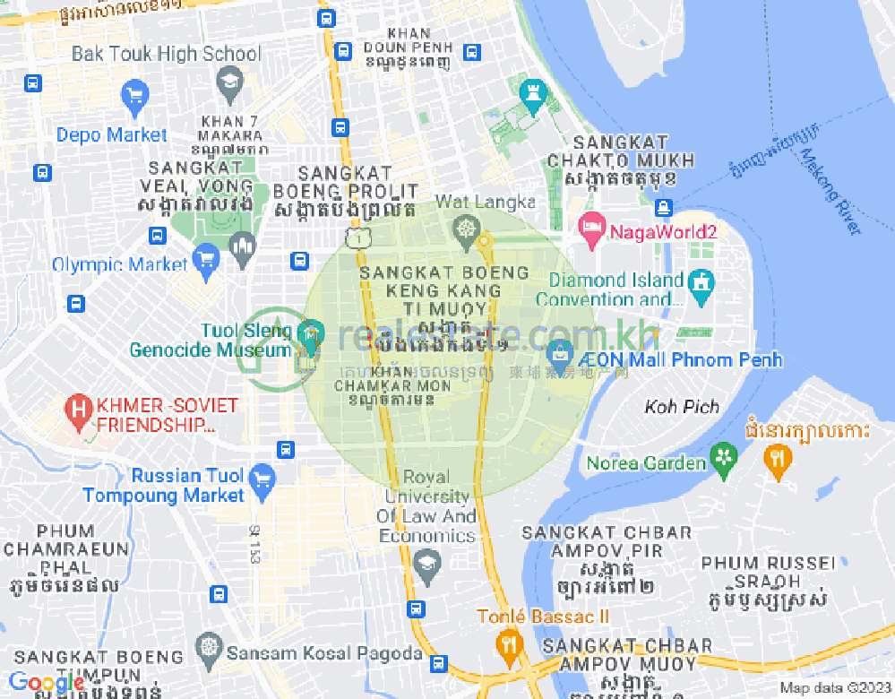 Map of BKK 1, Boeng Keng Kang, Phnom Penh