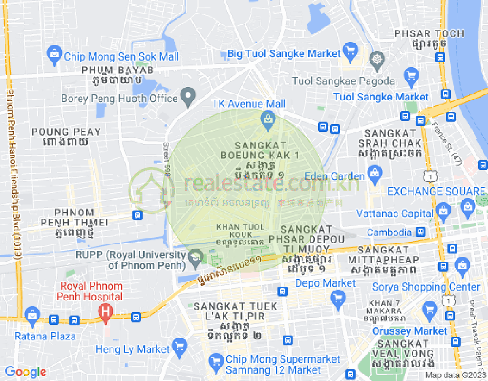 万谷湖1分区, 堆谷区, 金边地图