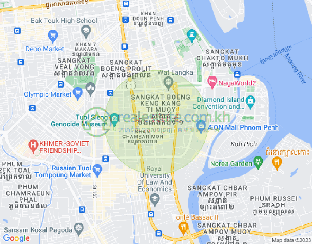 Map of BKK 1, Boeng Keng Kang, Phnom Penh
