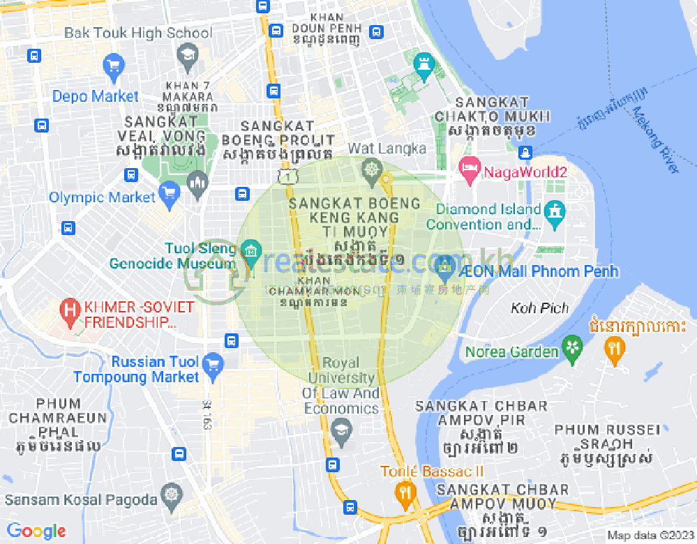 Map of BKK 1, Boeng Keng Kang, Phnom Penh