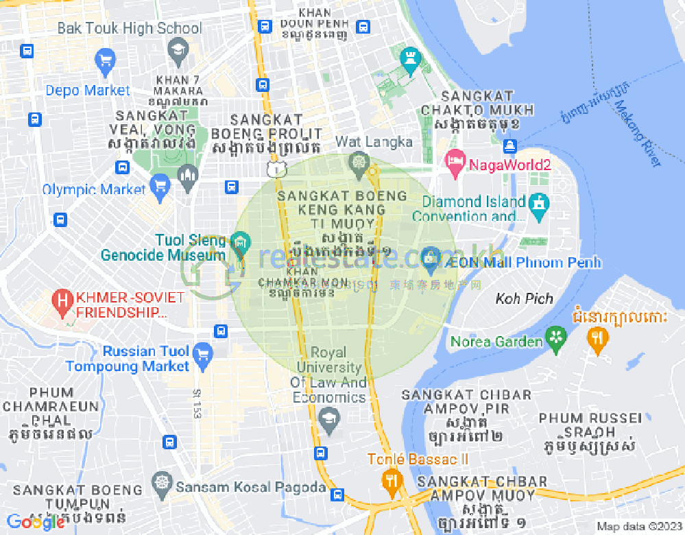 Map of BKK 1, Boeng Keng Kang, Phnom Penh