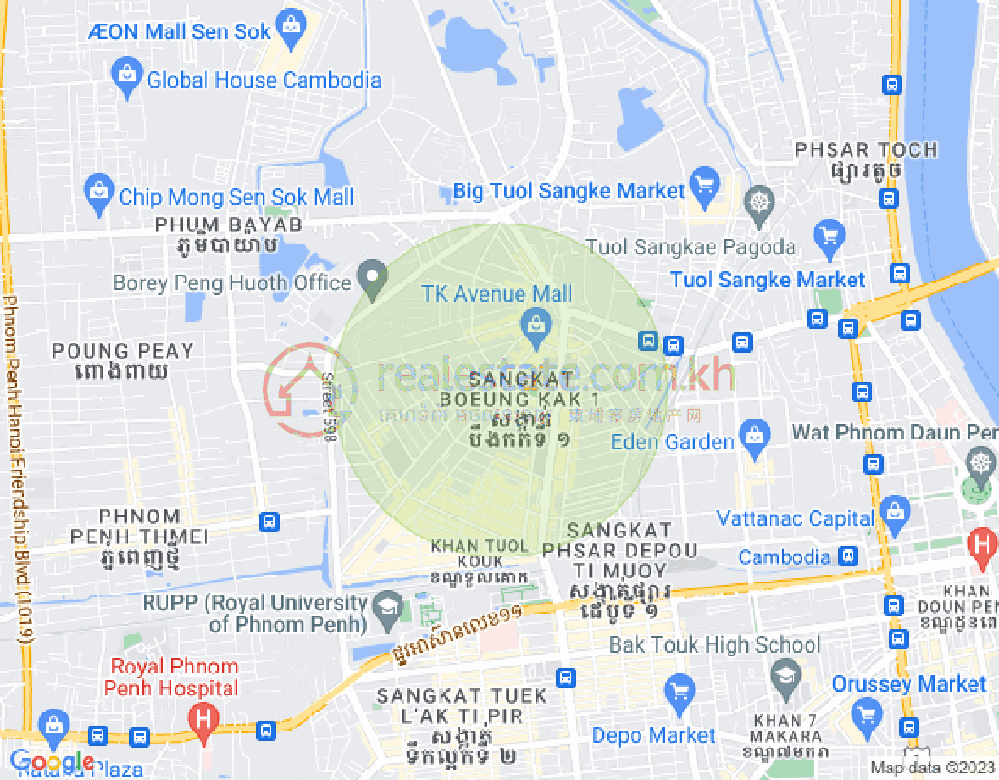 万谷湖1分区, 堆谷区, 金边地图