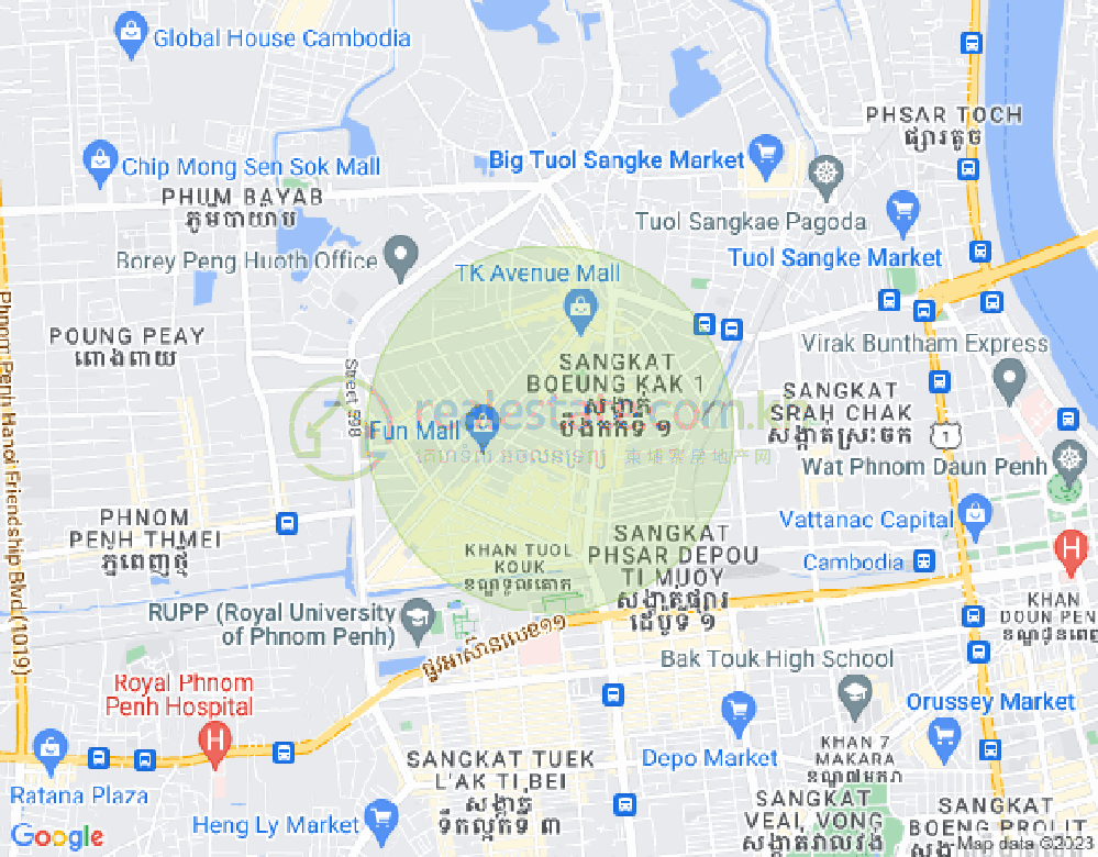 万谷湖1分区, 堆谷区, 金边地图