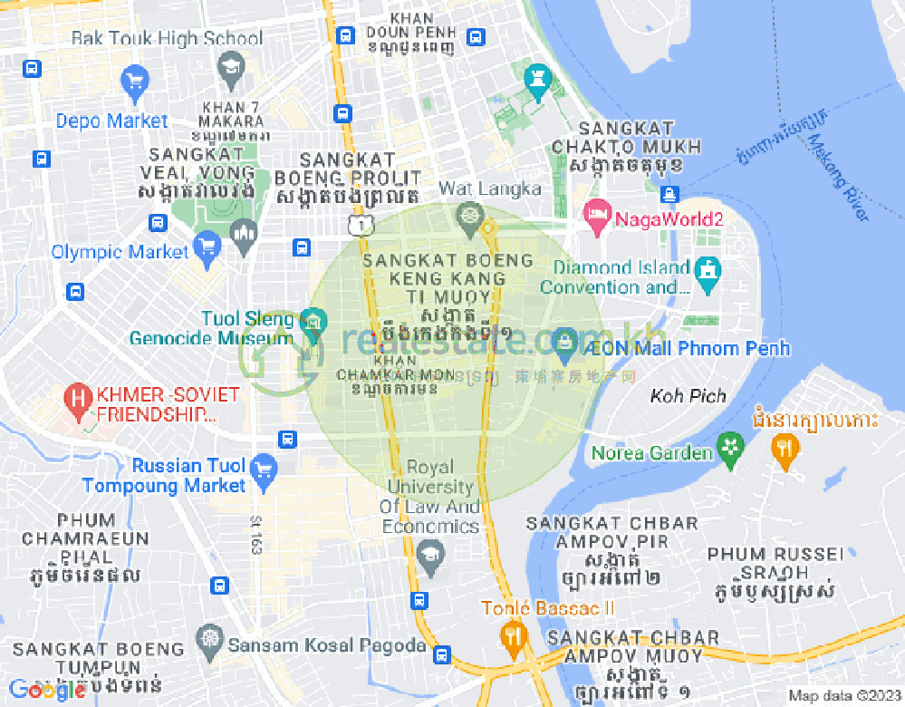 Map of BKK 1, Boeng Keng Kang, Phnom Penh