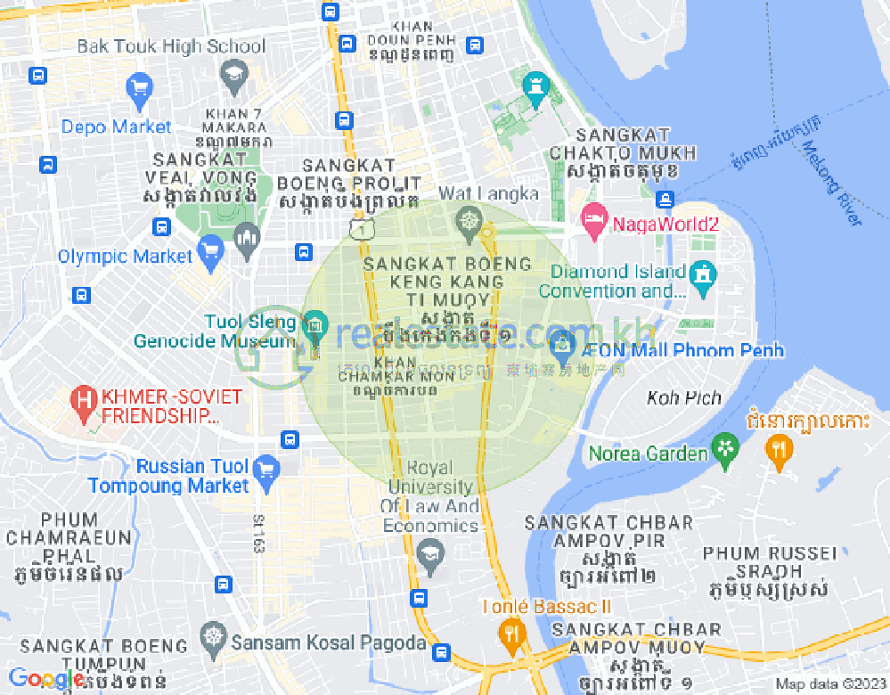 Mapa: BKK 1, Boeng Keng Kang, Phnom Penh
