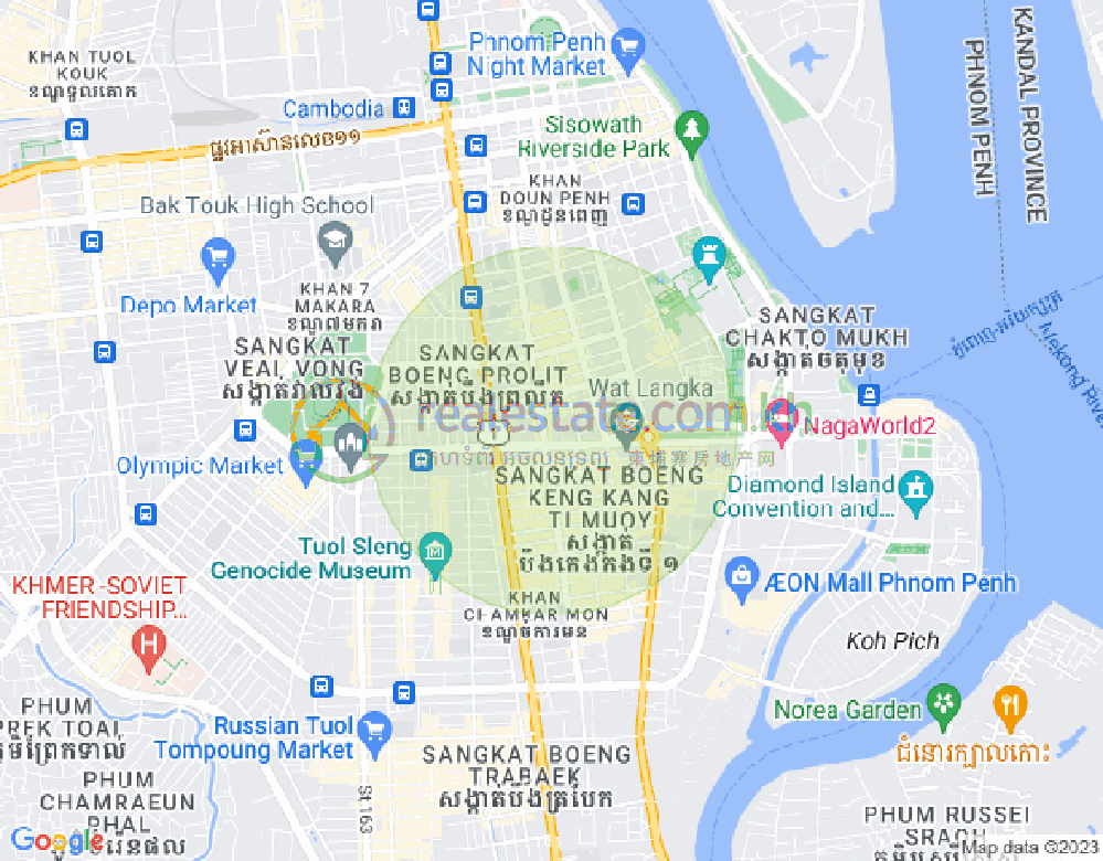 Mapa: BKK 1, Boeng Keng Kang, Phnom Penh