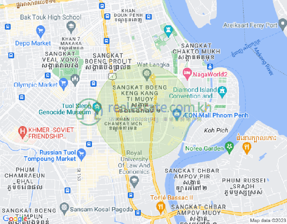 Mapa: BKK 1, Boeng Keng Kang, Phnom Penh