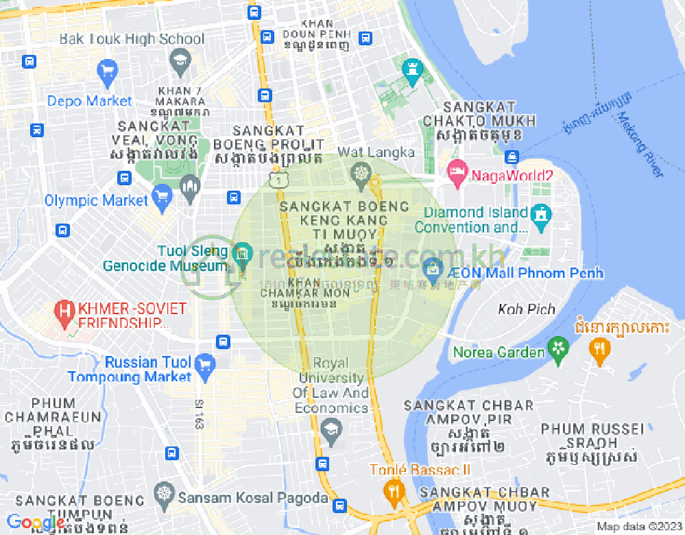Map of BKK 1, Boeng Keng Kang, Phnom Penh