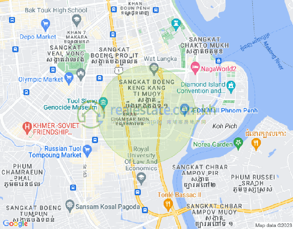 Map of BKK 1, Boeng Keng Kang, Phnom Penh