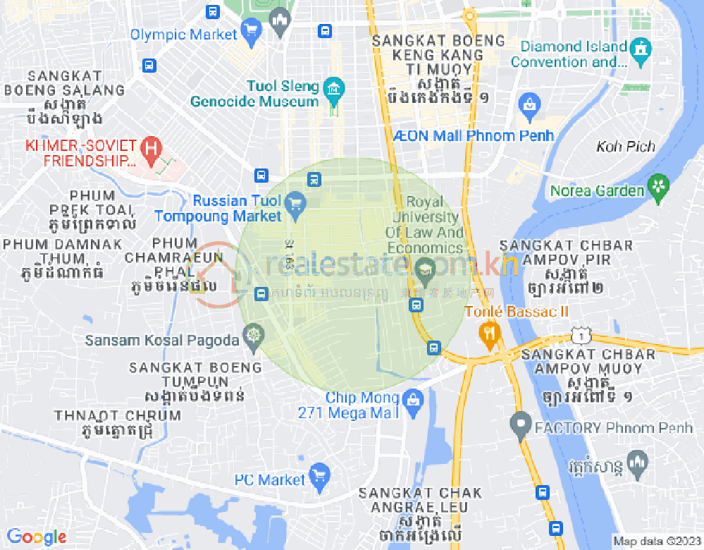 Mapa: Boeung Trabek, Chamkarmon, Phnom Penh