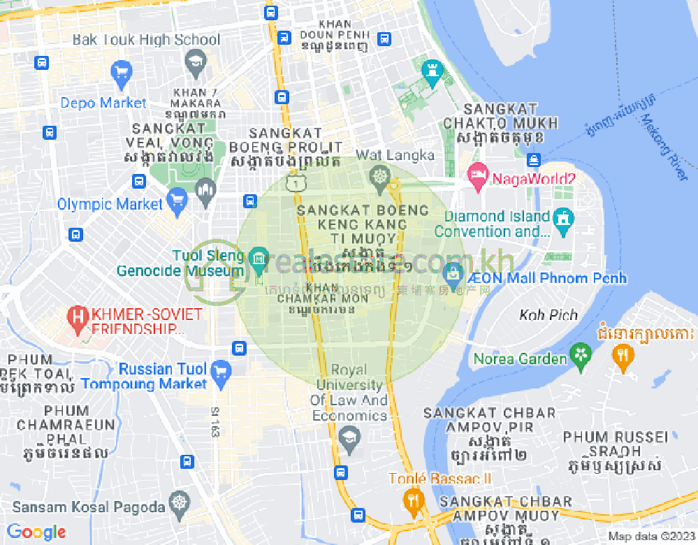 Map of BKK 1, Boeng Keng Kang, Phnom Penh