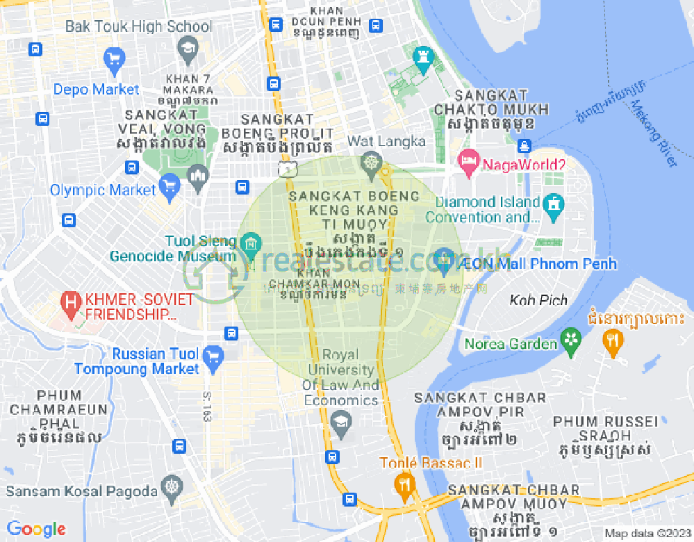 Map of O, BKK 1, Boeng Keng Kang, Phnom Penh