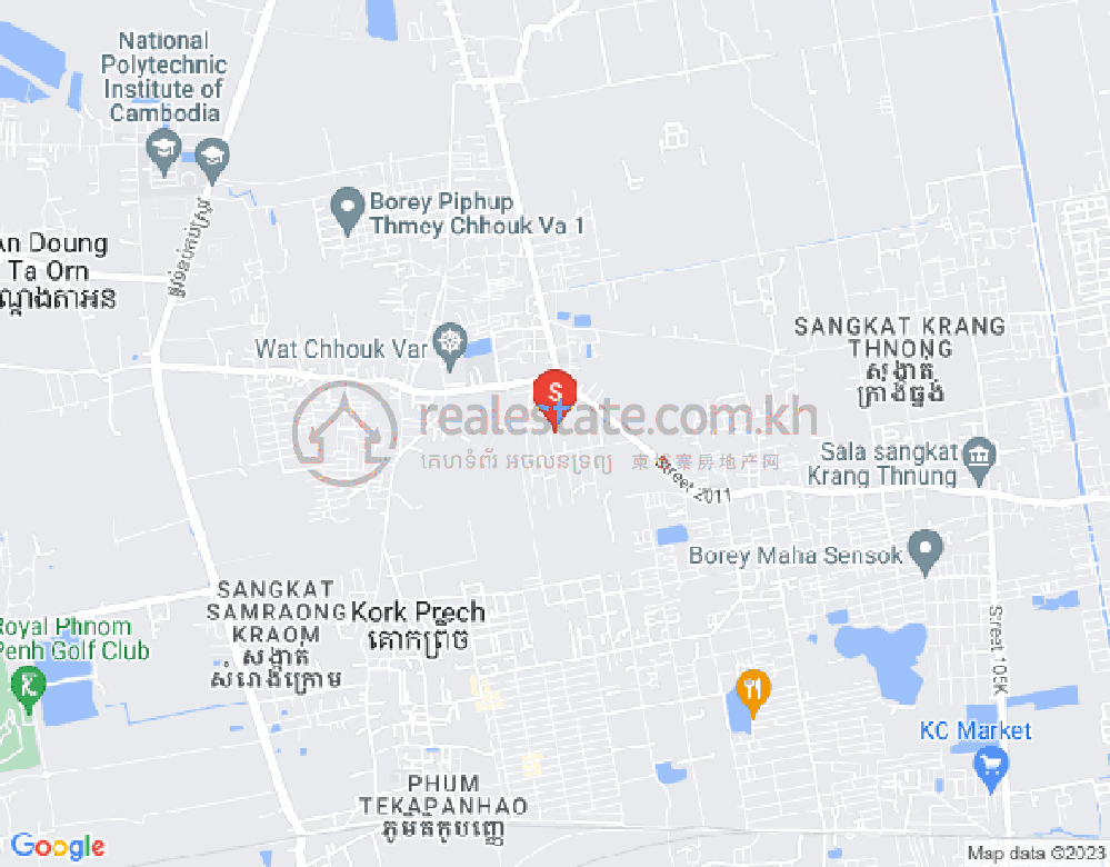 Mapa: Kouk Roka, Prek Pnov, Phnom Penh