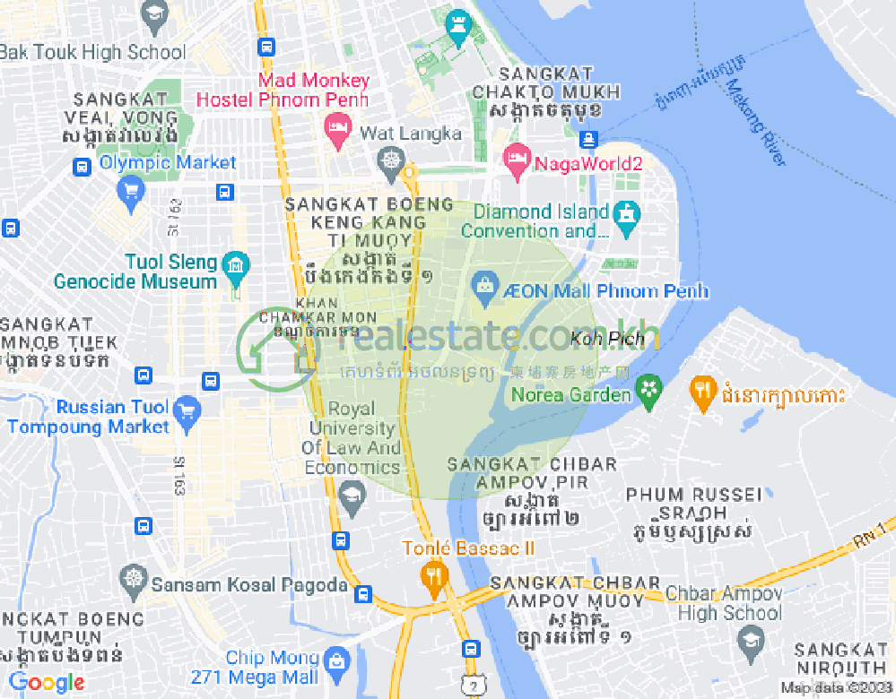 แผนที่ โตนเลบาสัก, จัมการมอน, พนมเปญ