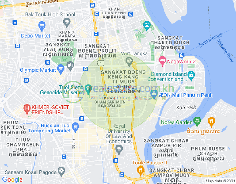Map of BKK 1, Boeng Keng Kang, Phnom Penh