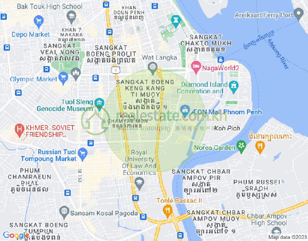 万景岗1分区（BKK1), 波哥堪, 金边地图