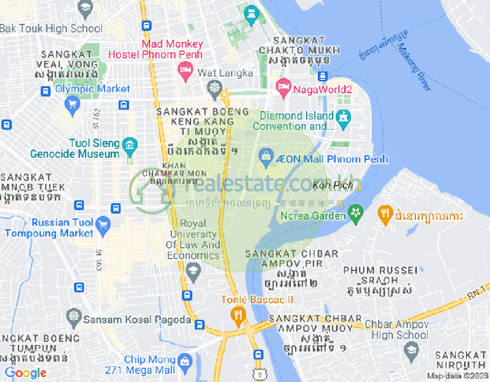 แผนที่ โตนเลบาสัก, จัมการมอน, พนมเปญ