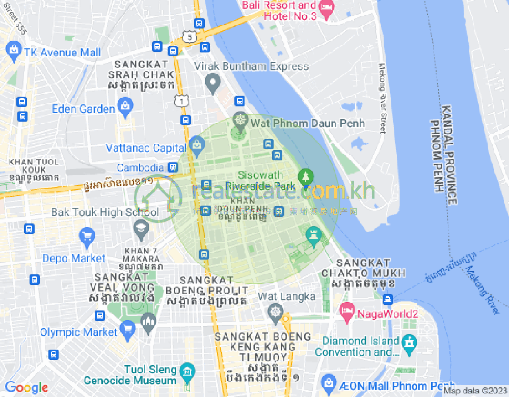 チャクトムク, ドーンペン, プノンペンの地図